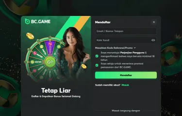 Petunjuk tentang cara melakukan deposit dan mulai bermain di platform game BC langkah 1