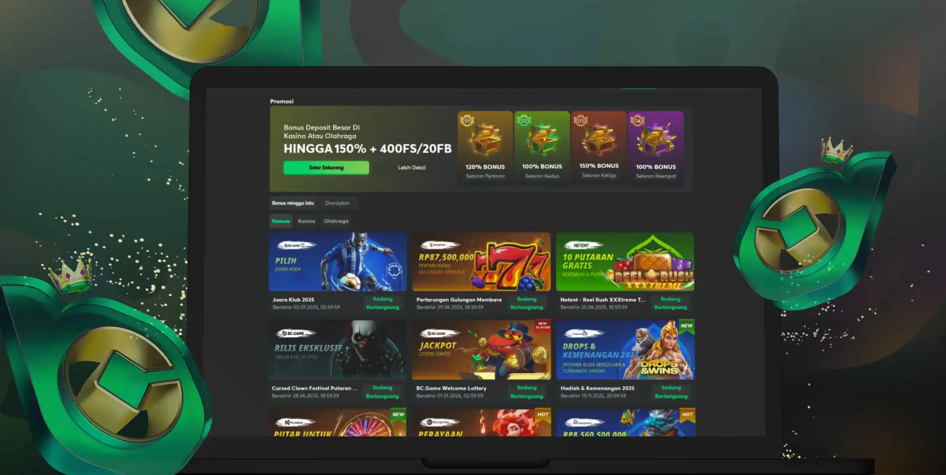 Bonus dan diskon tambahan untuk permainan paling menguntungkan di platform game BC