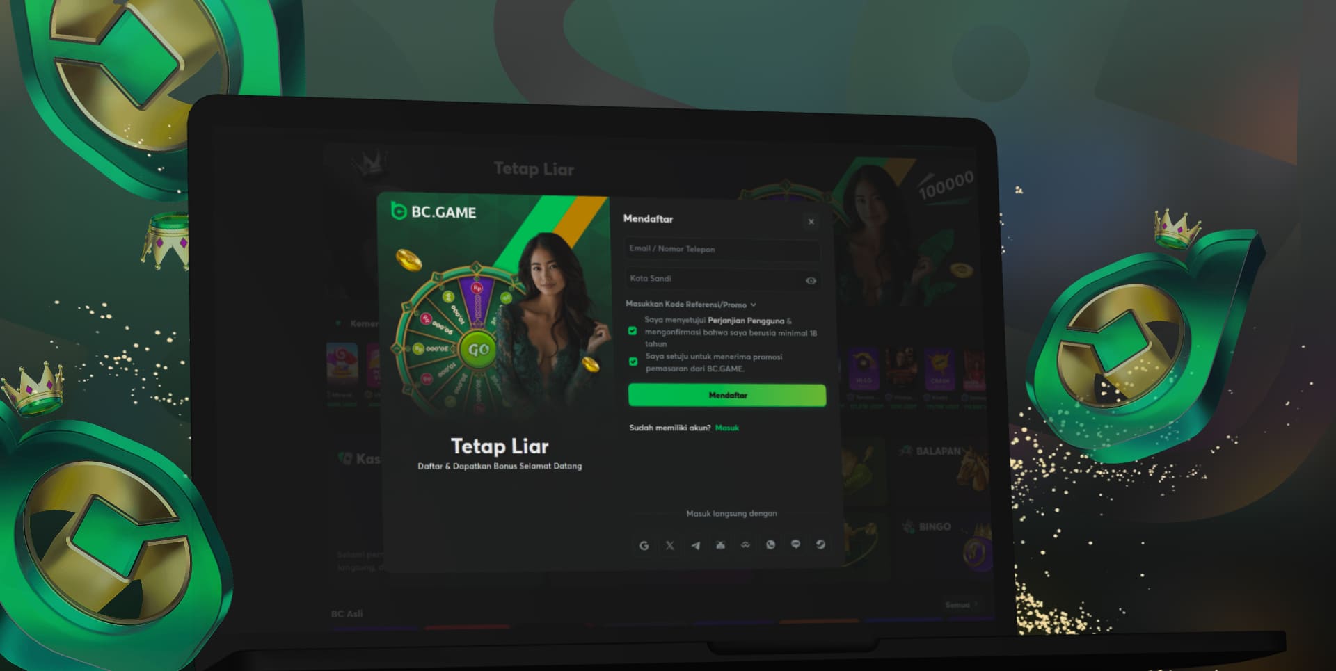 Detail tentang proses pendaftaran di platform BCgame