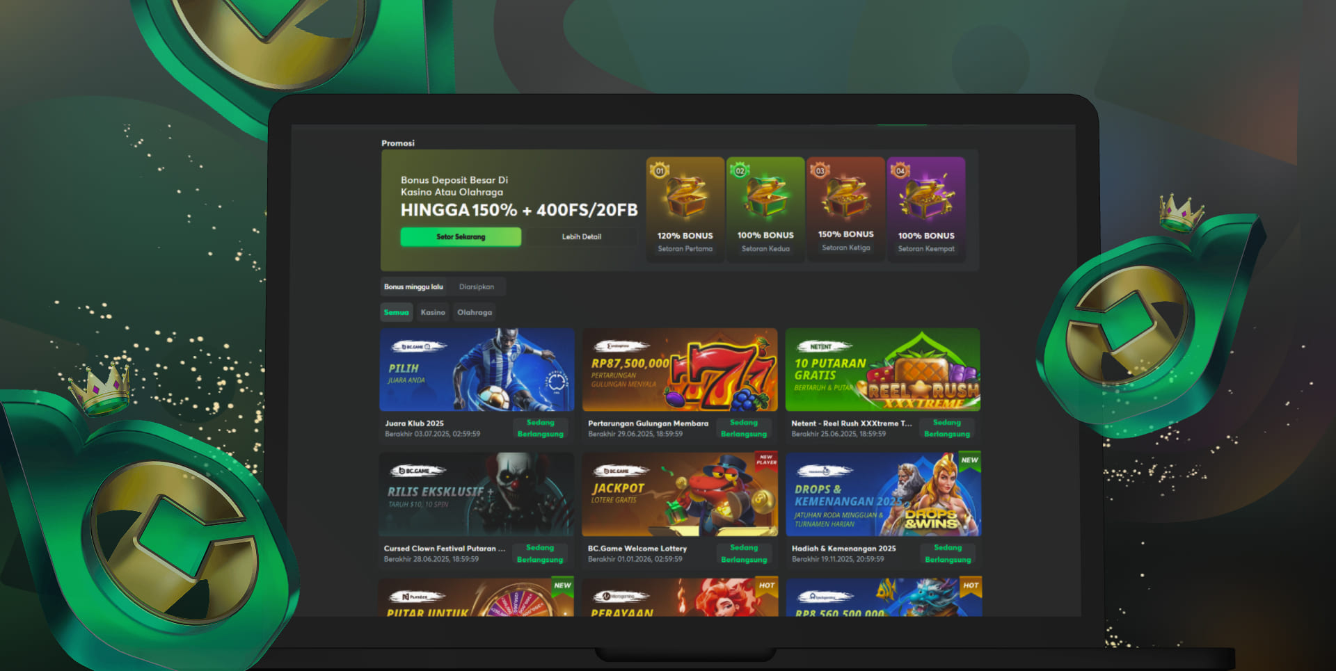 Penawaran bonus putaran gratis di platform game BC