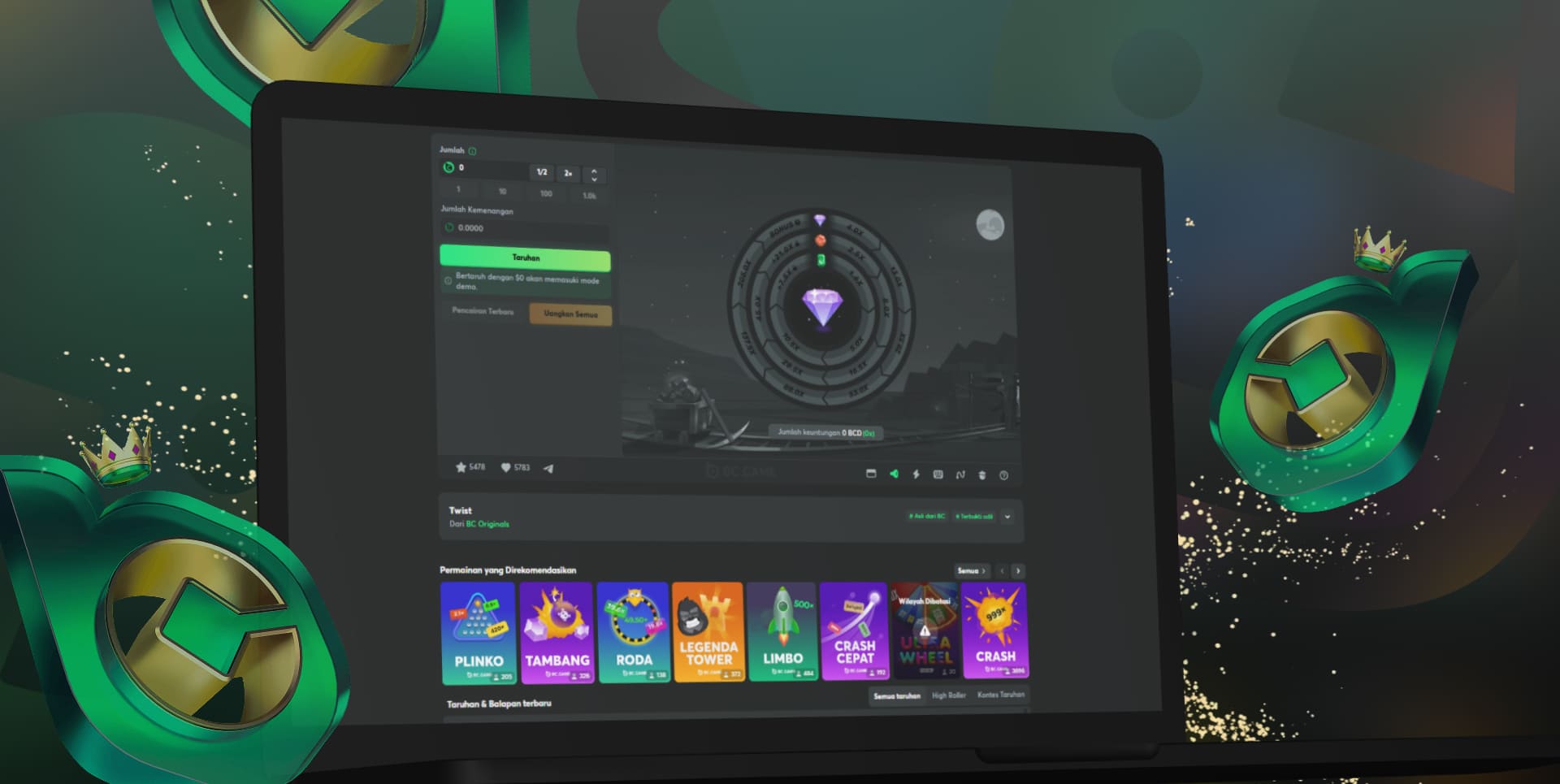 Penawaran bonus putaran gratis di platform game BC
